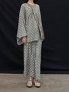 Mutedance 25 Spring/Summer Silk Checkered Cardigan MD-MD25SS136-GREY